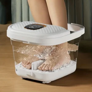 Compact Electric Foot Spa Bath with Massage Rollers and Quiet Motor