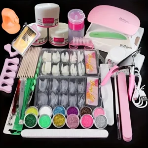 Acrylic Nail Kit For Beginners With Glitter Acrylic Powders